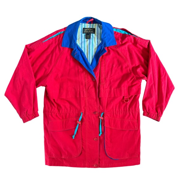 Eddie Bauer Jackets & Blazers - Vintage Eddie Bauer Red Cotton Oversized Jacket Women's Size Lwrge